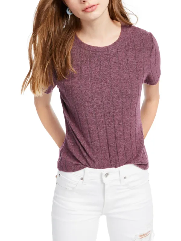 Crave Fame Women's Juniors Fleece Burnout T-Shirt Purple Size XS made by Ruumur