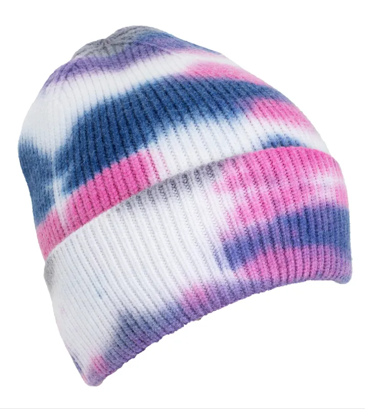 Rebecca and Rifka Knitted Tie-dye Beanie(BW-110-NVPK) sold by Ruumur