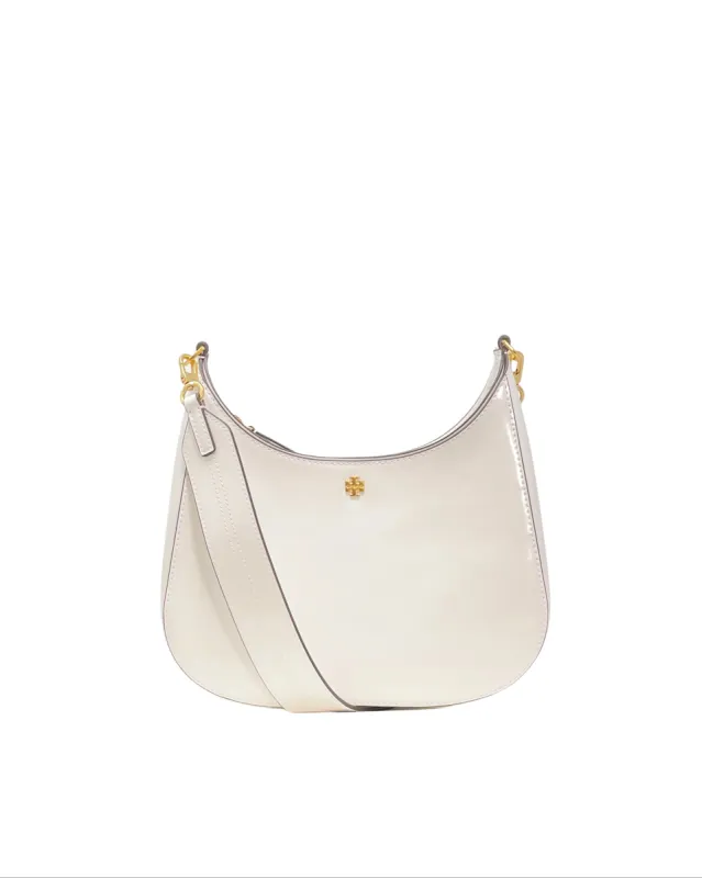 Tory Burch Optic White Emerson Patent Swingpack sold by Ruumur