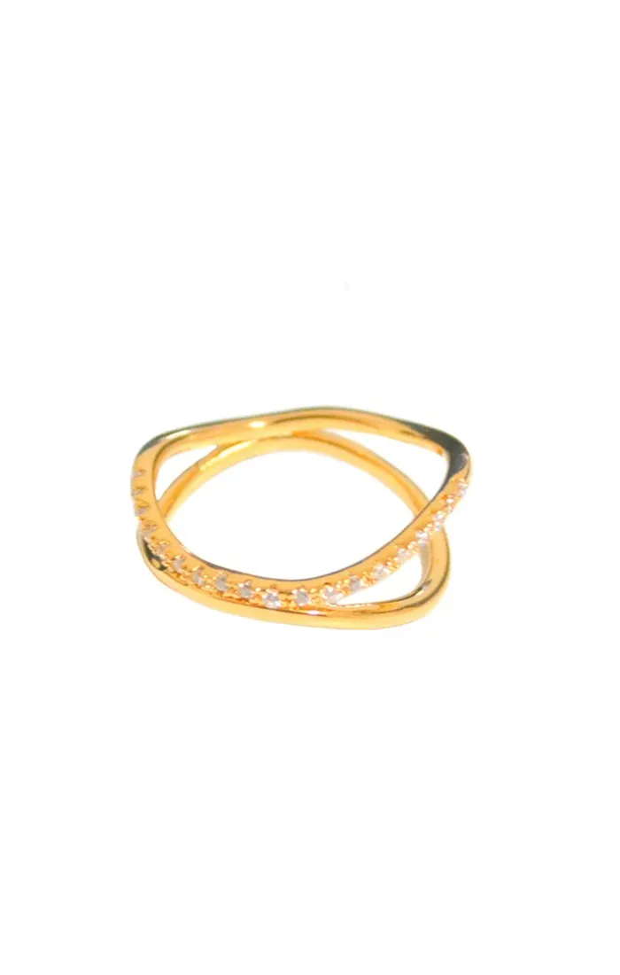 Double Wrap CZ Band Ring sold by Ruumur