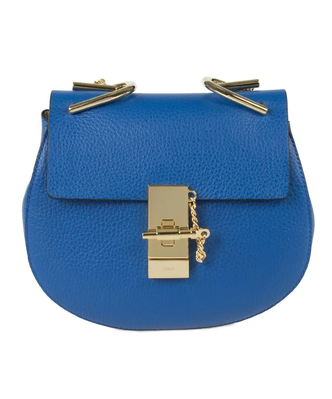 Chloe Drew Bag | Blue with Gold Hardware | Small sold by Ruumur