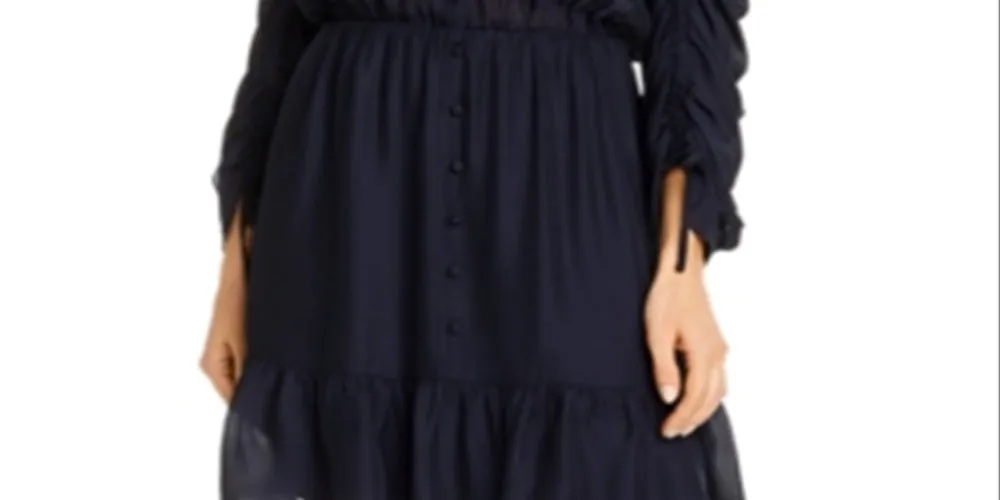 Parker Women's Fletcher Button Down Ruffed Dress Blue Size Medium sold by Ruumur product image thumbnail 3