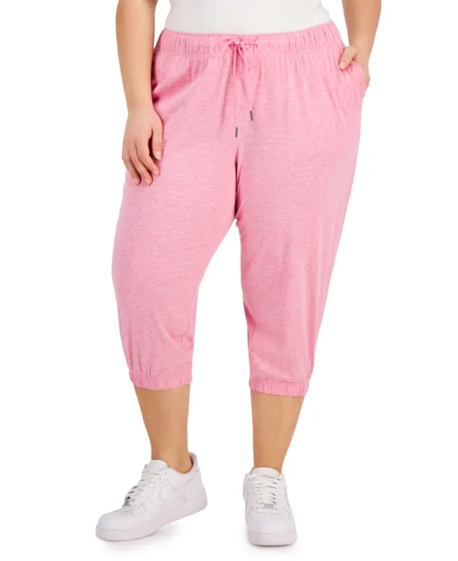 ID Ideology Women's Cropped Jogger Pants Pink Size 1X sold by Ruumur