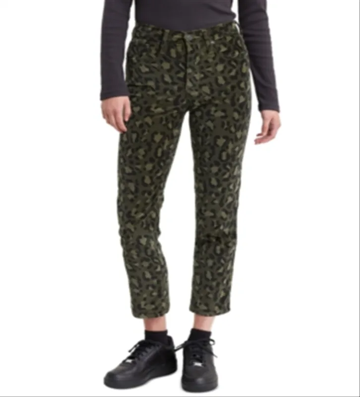 Levi's Women's 724 Printed Cropped Straight Leg Jeans Green Size 27 sold by Ruumur