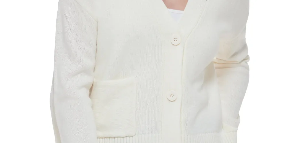 Calvin Klein Women's Cutout V Neck Cardigan White Size Medium sold by Ruumur product image thumbnail 3