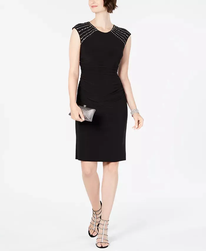 Jessica Howard Women's Embellished Sheath Dress Black Size 6 sold by Ruumur