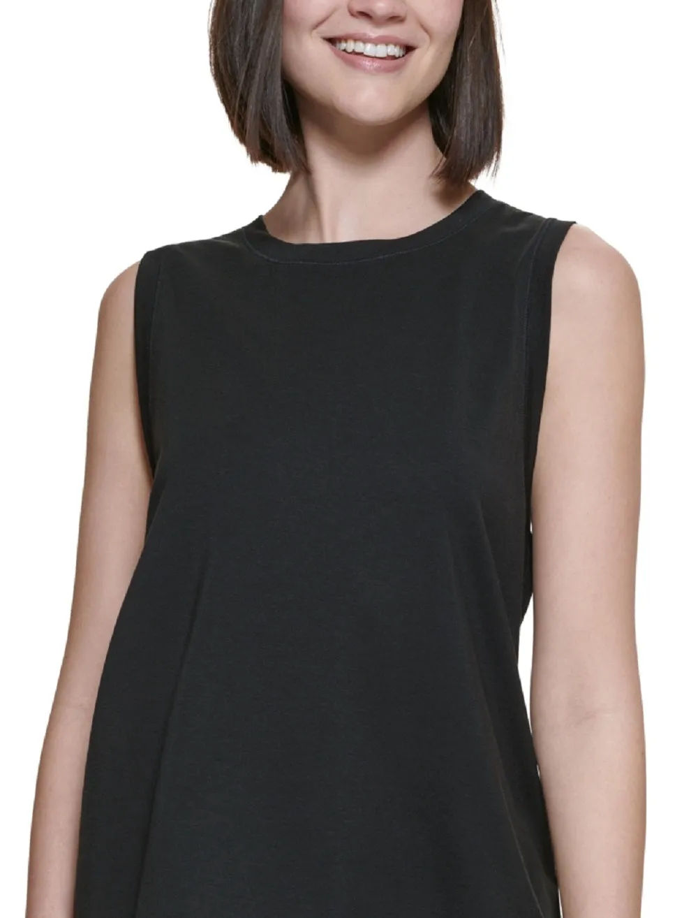 Calvin Klein Women's Dropped Armhole Tank Top Black Size Large sold by Ruumur product image thumbnail 2