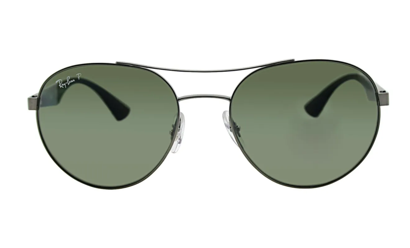 Ray Ban Gunmetal ; Black Sunglasses with Green Classic Lenses-RB_3536_029/9A_55mm sold by Ruumur