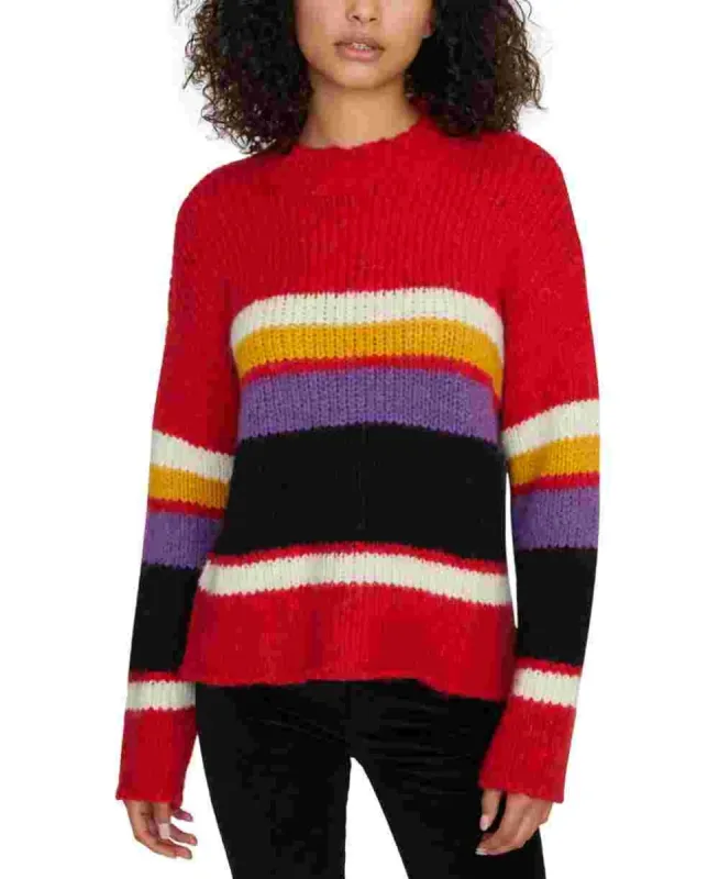 Sanctuary Women's Block Long Sleeve Crew Neck Sweater Black Size X-Small sold by Ruumur