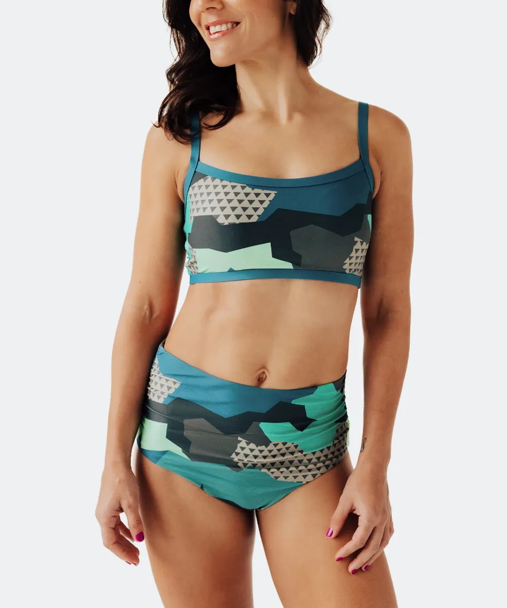 Women's Colorful Camo High Rise Bikini Bottom sold by Ruumur product image thumbnail 3