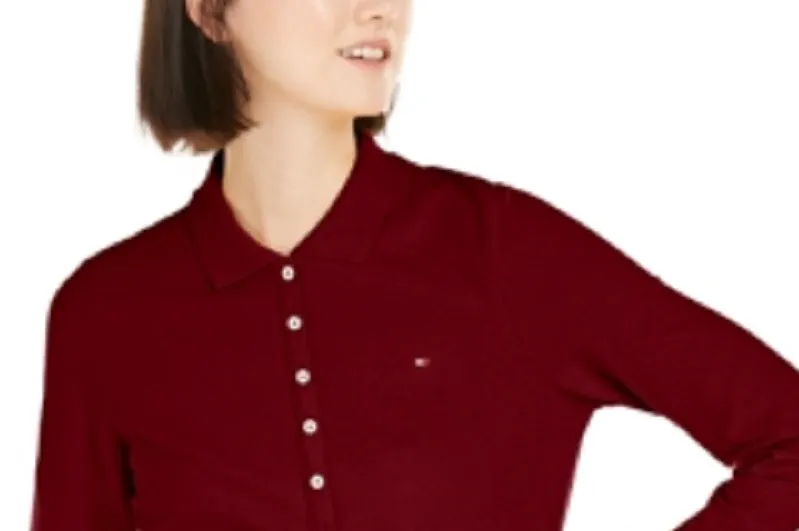 Tommy Hilfiger Women's Long Sleeve Polo Top Red Size X-Small sold by Ruumur product image thumbnail 2