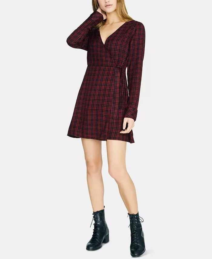 Sanctuary Women's Upbeat Faux Wrap Plaid Party Dress Red & Black Size 12 sold by Ruumur