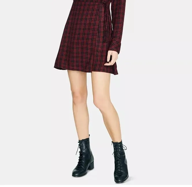 Sanctuary Women's Upbeat Faux Wrap Plaid Party Dress Red & Black Size 12 sold by Ruumur product image thumbnail 3