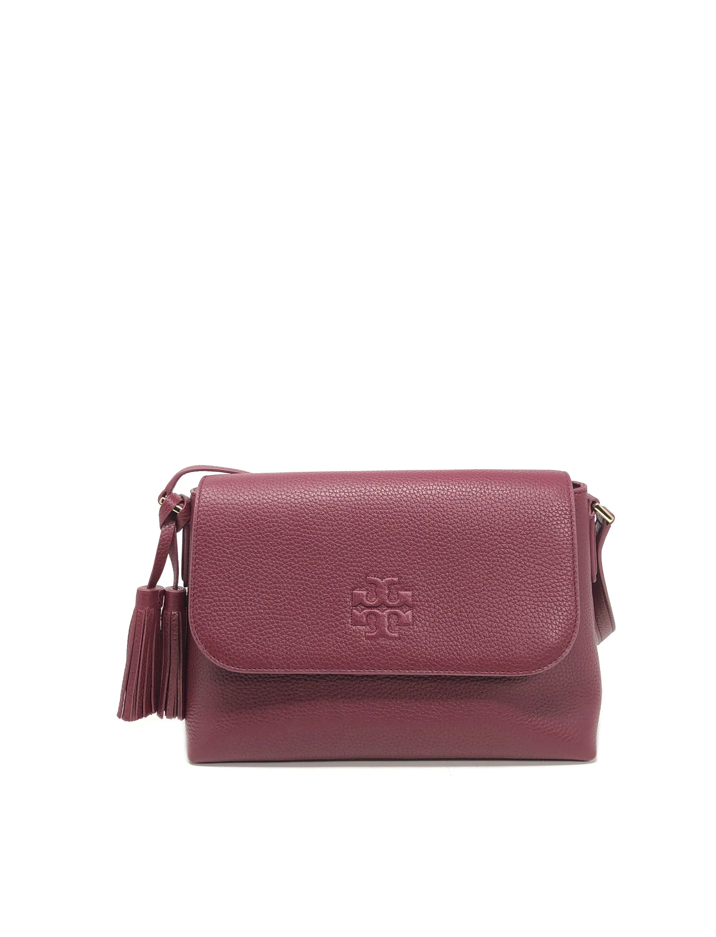 Tory Burch Imperial Garnet Thea Messenger sold by Ruumur