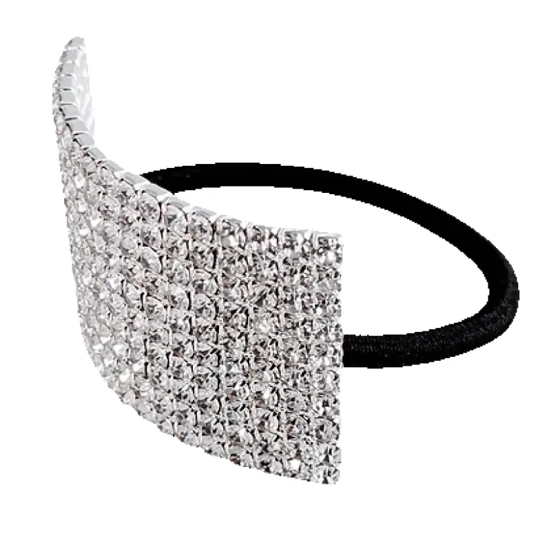 Rhinestone Ponytailer With No Damage Elastics made by Ruumur
