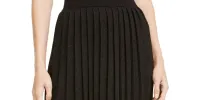 Anne Klein Women's Glitter Knee Length Pleated Skirt Black Size Small sold by Ruumur