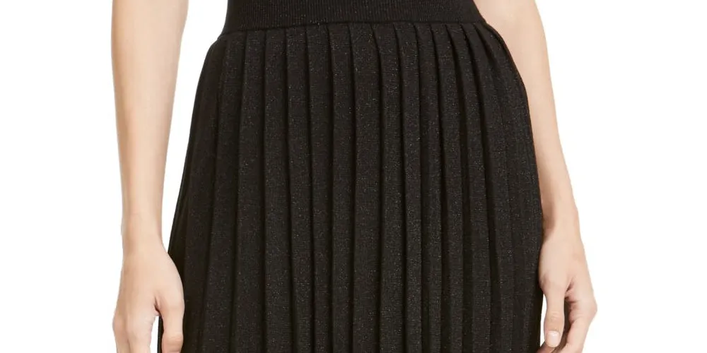 Anne Klein Women's Glitter Knee Length Pleated Skirt Black Size Small sold by Ruumur product image thumbnail 2