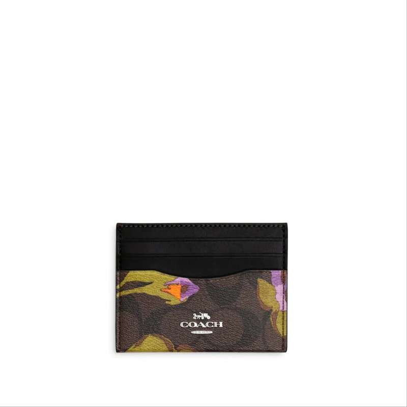 Coach Slim Id Card Case In Signature Canvas With Rose Print sold by Ruumur