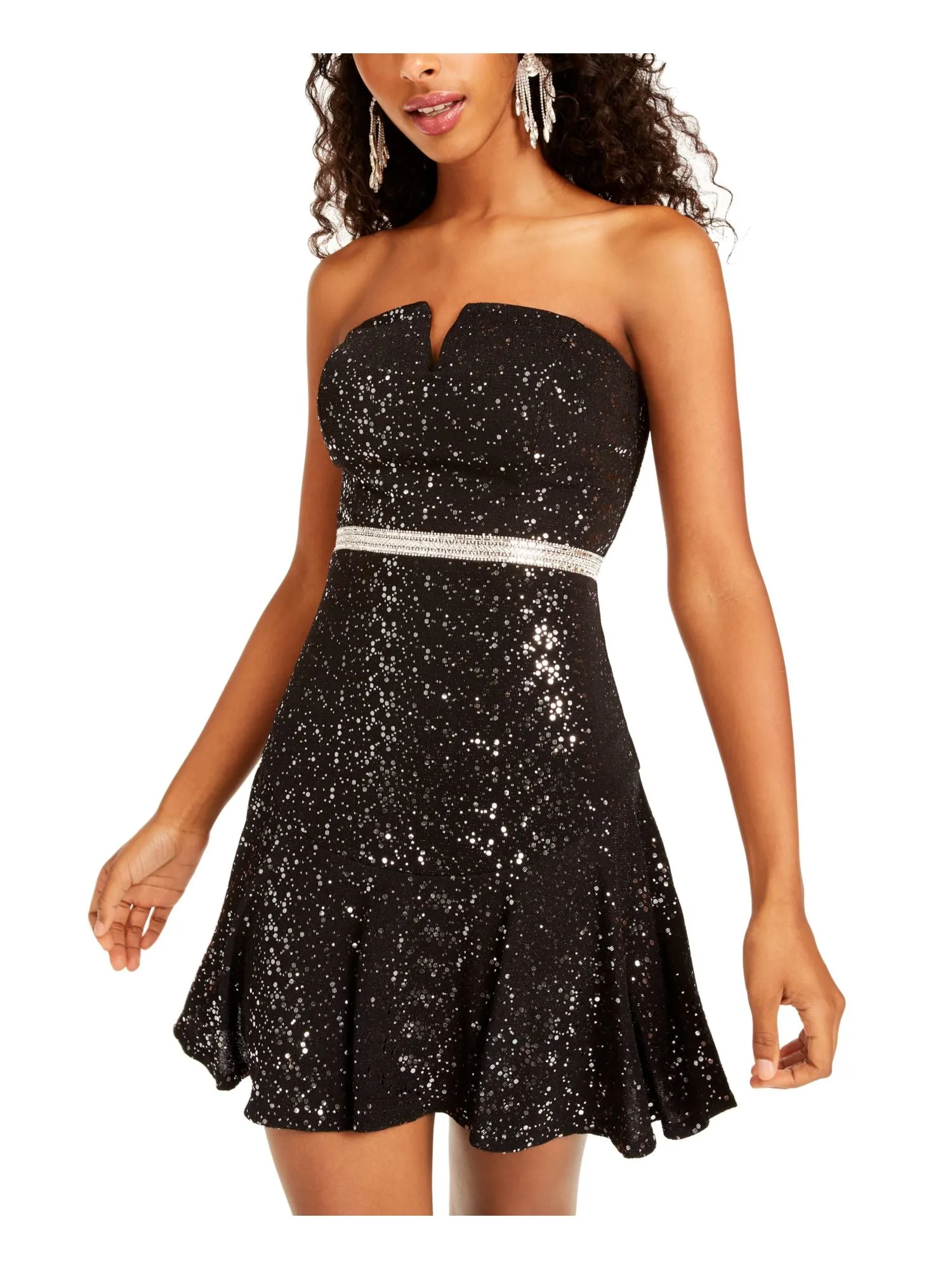 City Studios Women's Sequin Mini Cocktail and Party Dress Black Size 3 sold by Ruumur