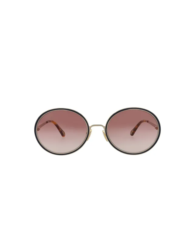 Chloe Round-Frame Metal Sunglasses, Style #  CH0100S-30012459003 sold by Ruumur