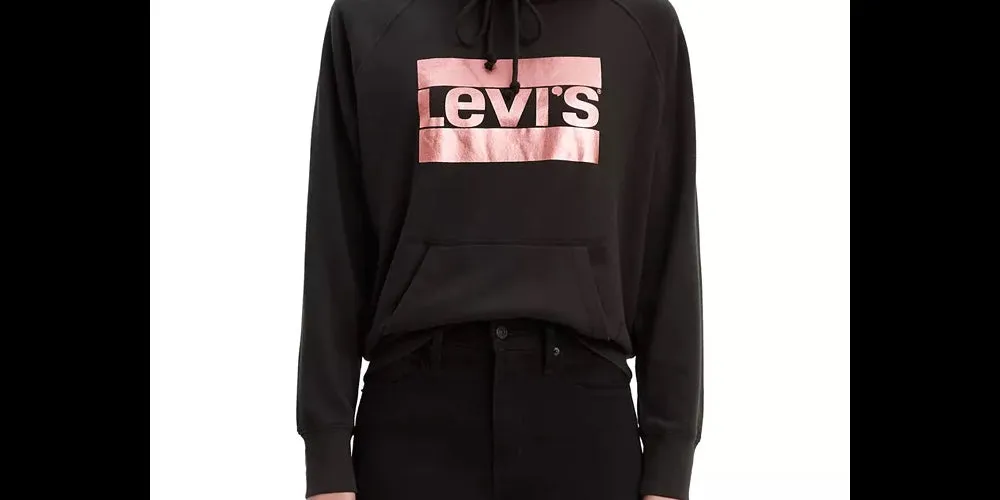 Levi's Women's Metallic Logo Print Hoodie Black Size Medium sold by Ruumur product image thumbnail 2