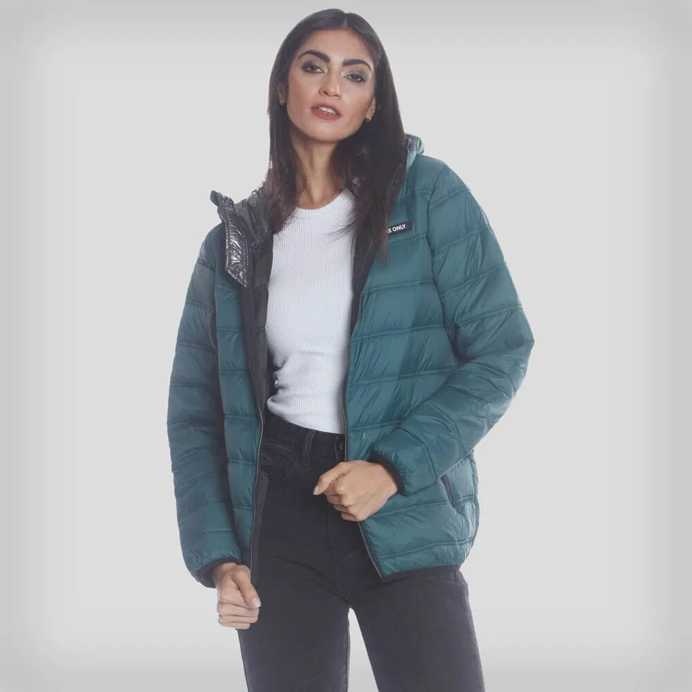 Members Only Women's Solid Packable Oversized Jacket sold by Ruumur