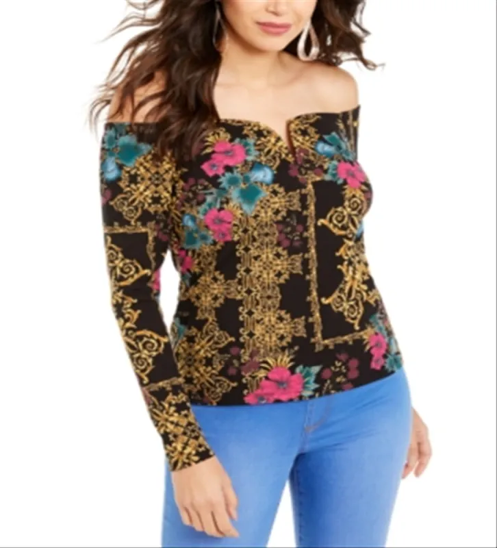 Thalia Sodi Women's Sweetheart Neck Printed Top Black Size X-Small sold by Ruumur