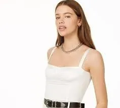 Danielle Bernstein Women's Cropped Tank Top Natural Size 4 sold by Ruumur