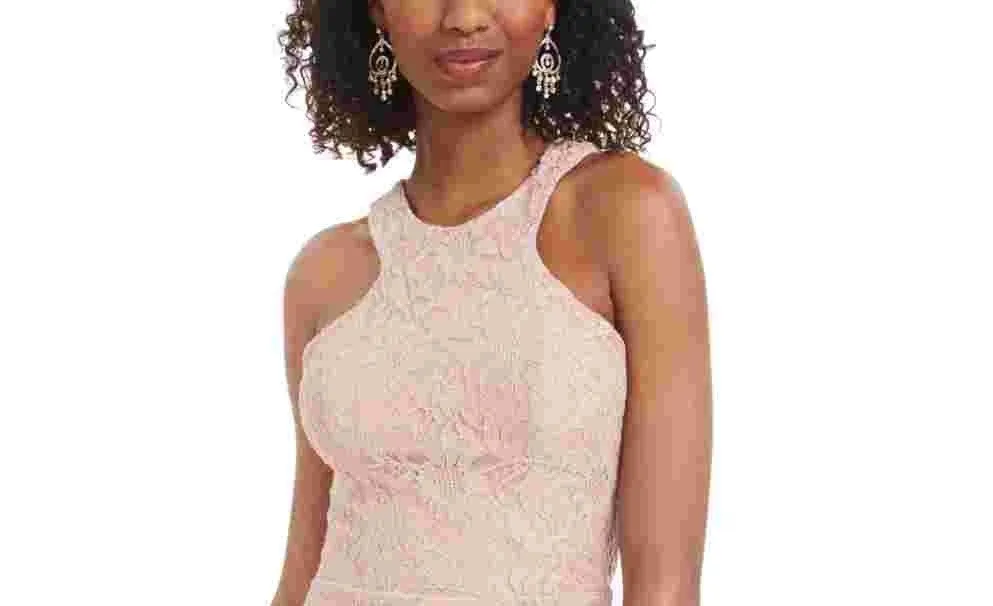 City Studios Women's Embroidered Cut Out Sleeveless Halter Short Body Con Cocktail Dress Pink Size 3 sold by Ruumur product image thumbnail 2