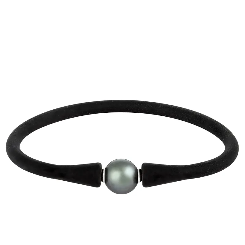 Splendid Pearls Tahitian Pearl Bracelet In Stainless Steel sold by Ruumur