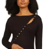 Michael Kors Women's Asymmetrical Button Front Knit Top Black sold by Ruumur