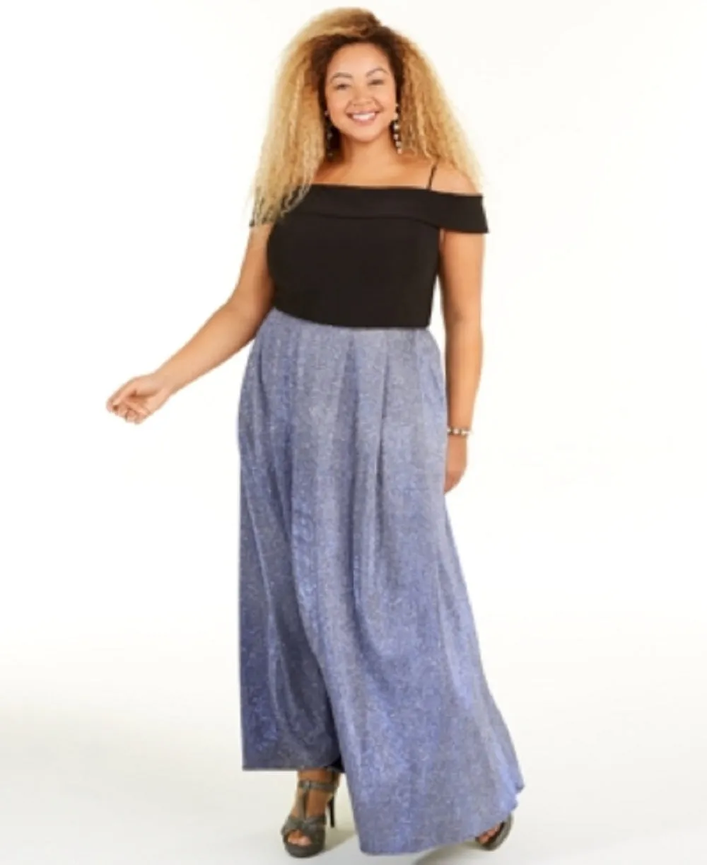 Morgan & Co Women's Trendy Plus Cold Shoulder Dress Black Size 16W sold by Ruumur