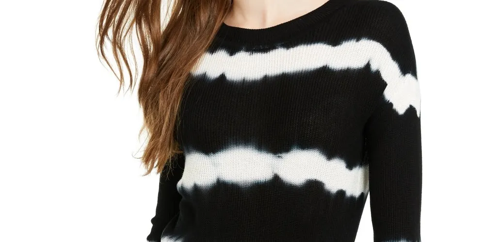 Crave Fame Junior's Tie Dyed Crew Neck Sweater Black Size Medium sold by Ruumur product image thumbnail 2