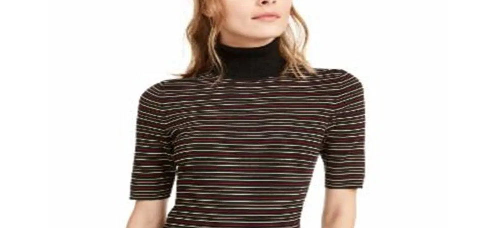 Anne Klein Women's Striped Half Sleeve Top Black sold by Ruumur product image thumbnail 2