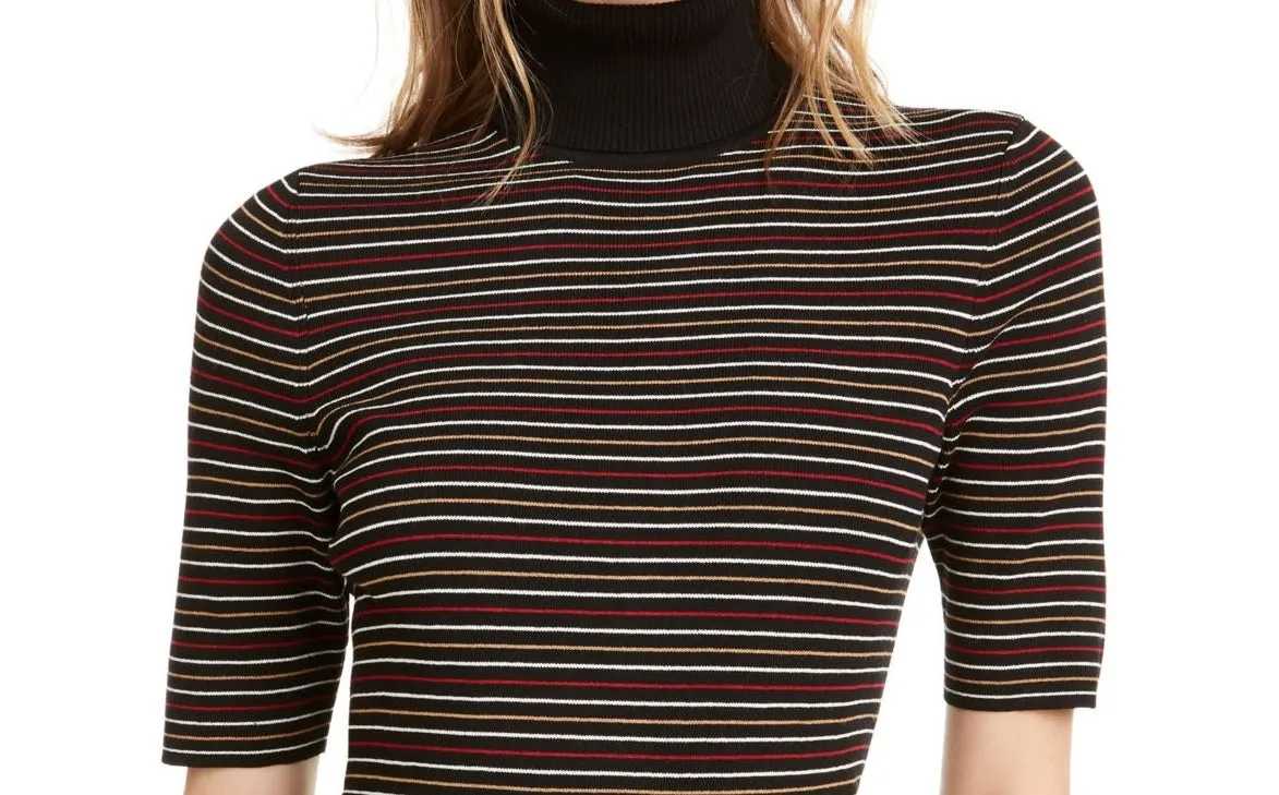 Anne Klein Women's Striped Half Sleeve Top Black sold by Ruumur product image thumbnail 5