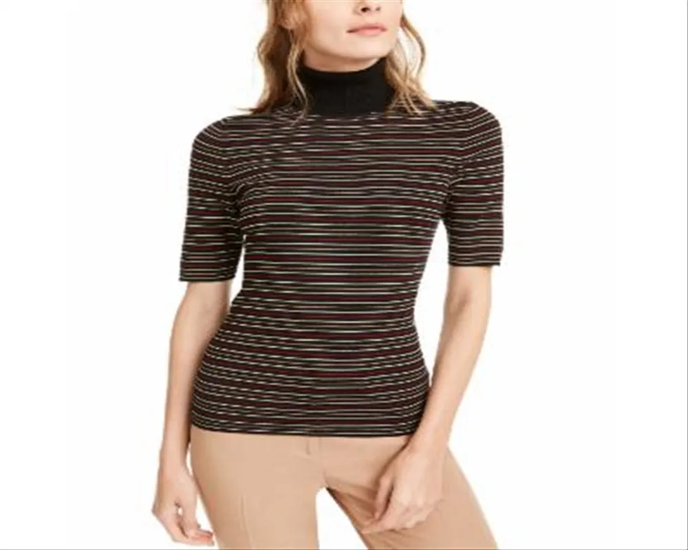 Anne Klein Women's Striped Half Sleeve Top Black sold by Ruumur