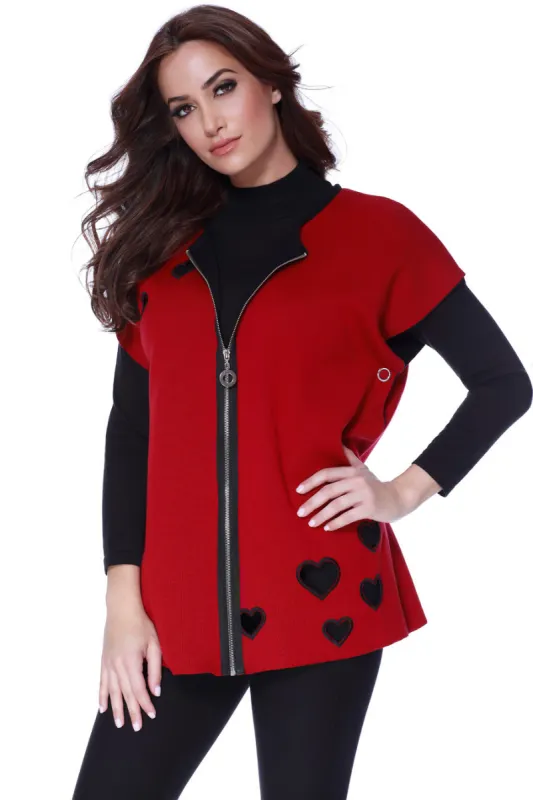 Angel Apparel Falling In Love Zip Up Poncho sold by Ruumur