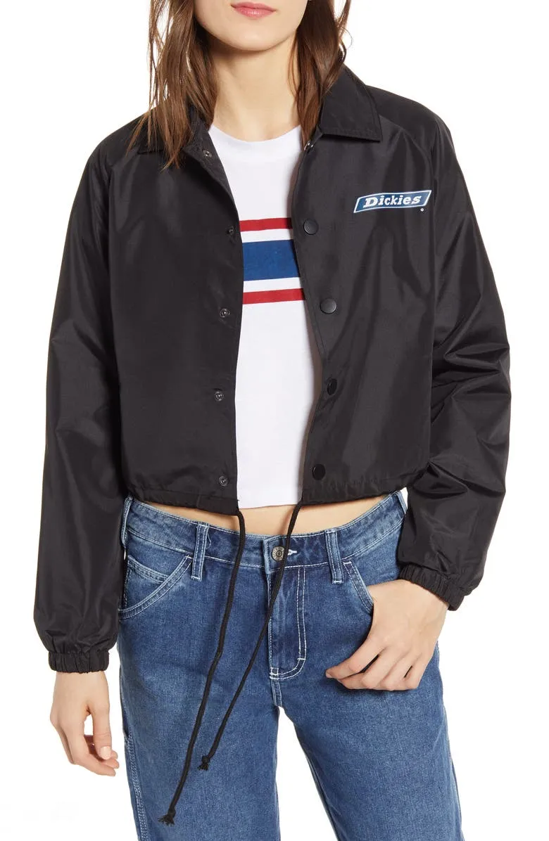 Dickies Women's Logo Crop Windbreaker Jacket Black Size X-Large sold by Ruumur