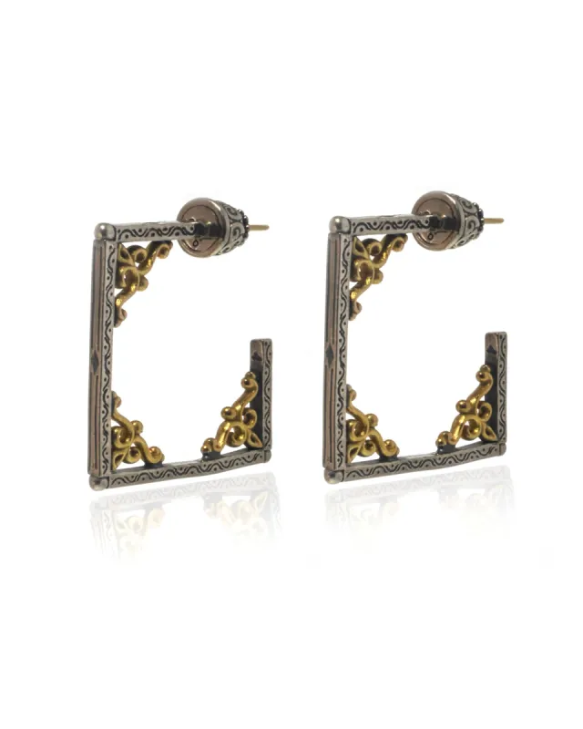 Konstantino Penelope Sterling Silver And 18K Yellow Gold Drop Earrings SKKJ587-130 sold by Ruumur
