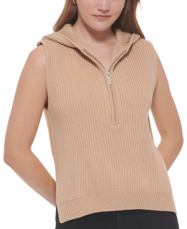 Calvin Klein Jeans Women's Ribbed Sleeveless Top Beige Size X-Small sold by Ruumur