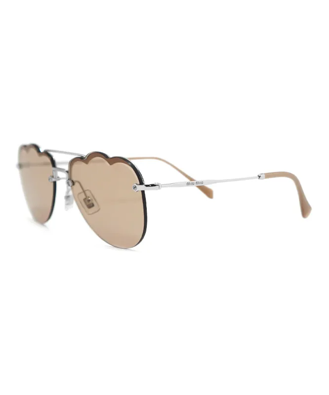 Miu Miu Aviator Sunglasses SMU56US 1BC176 58 sold by Ruumur