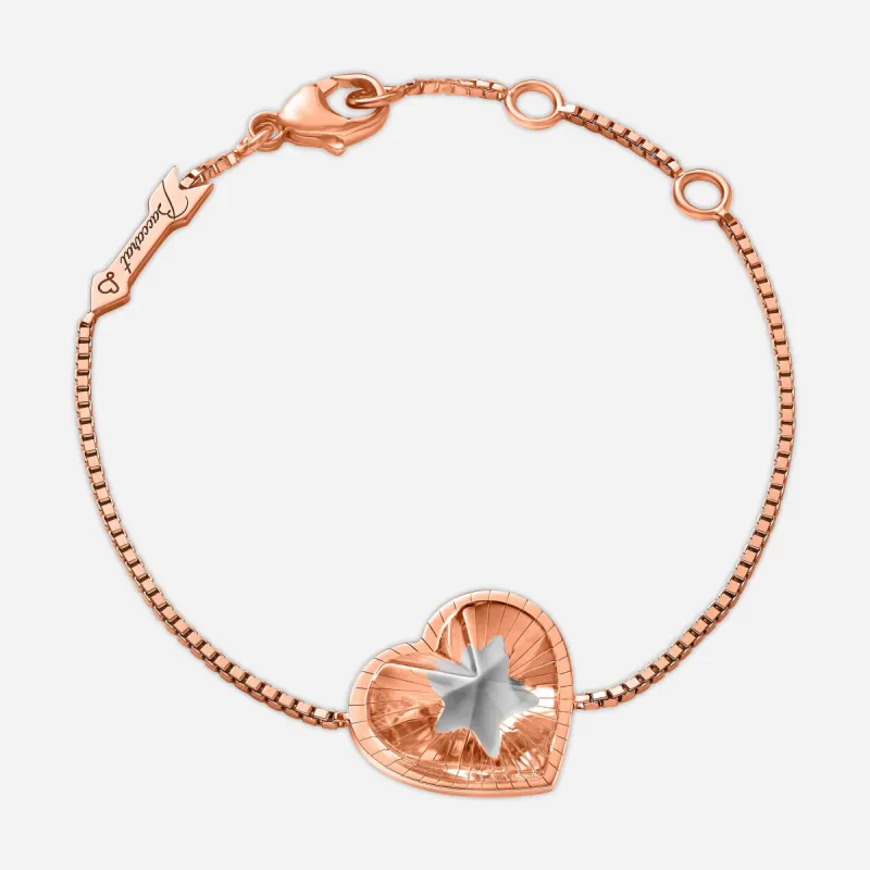 Baccarat 18K Gold Plated on Sterling Silver, Crystal Heart And Star Charm Bracelet 2812903 sold by Ruumur