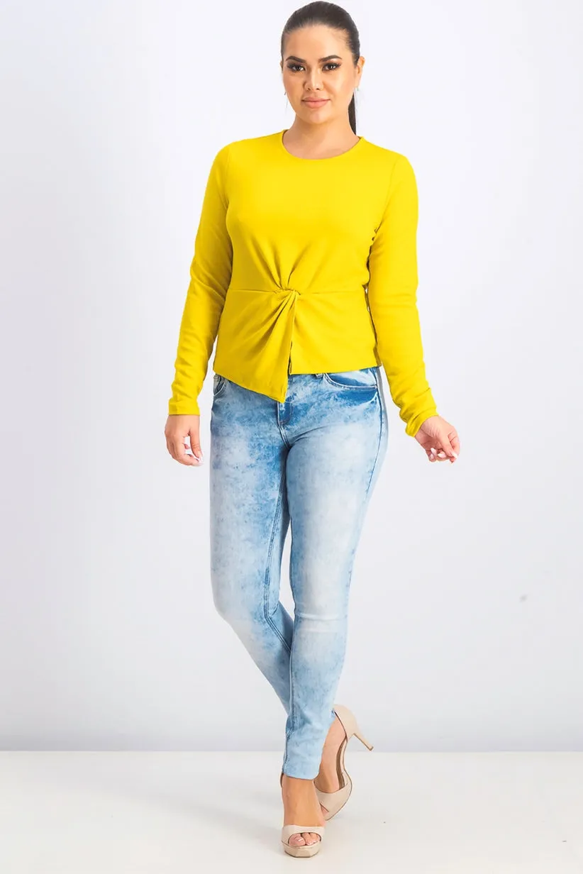 Rachel Roy Women's Val Knot Front Top Medium Yellow Size Extra Small sold by Ruumur product image thumbnail 3