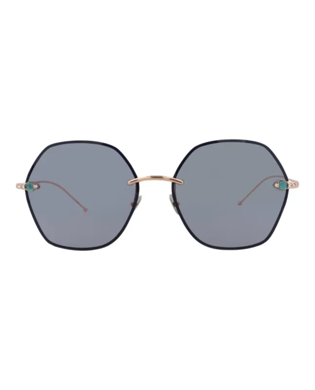 Pomellato Round-Frame Metal Sunglasses, style # PM0091S-30008786001 sold by Ruumur