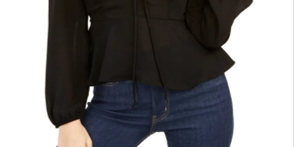 Ash & Violet Women's Solid Cinch Front Top Black sold by Ruumur product image thumbnail 3