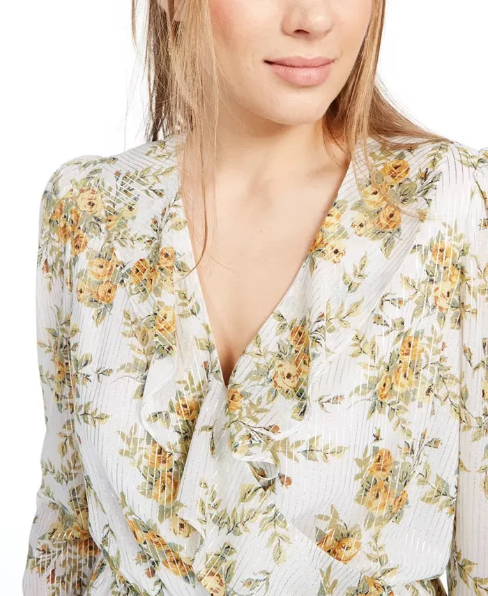 Leyden Women's Wrap Front V-Neck Top Bright Yellow Size X-Large sold by Ruumur product image thumbnail 3