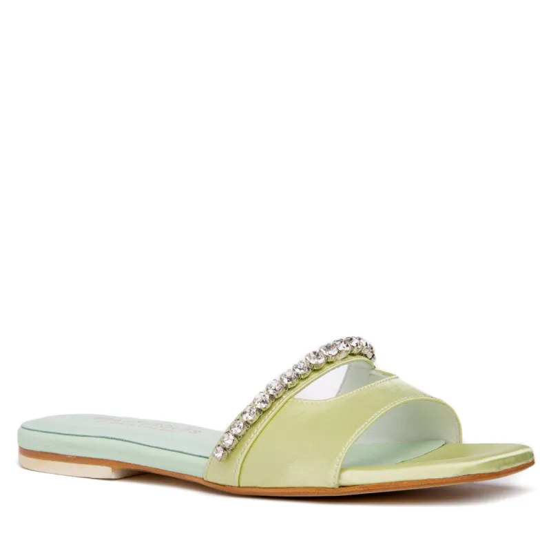 Gemma Silk Satin Flat Sandal sold by Ruumur