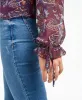 Q & A Women's Ruffle V Neck Blouse Purple Size Large sold by Ruumur