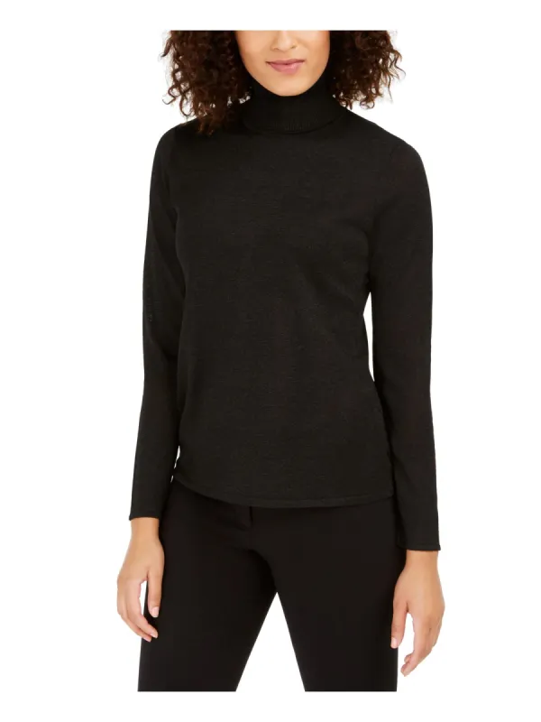 Anne Klein Women's Glitter Long Sleeve Cowl Neck Top Black made by Anne Klein