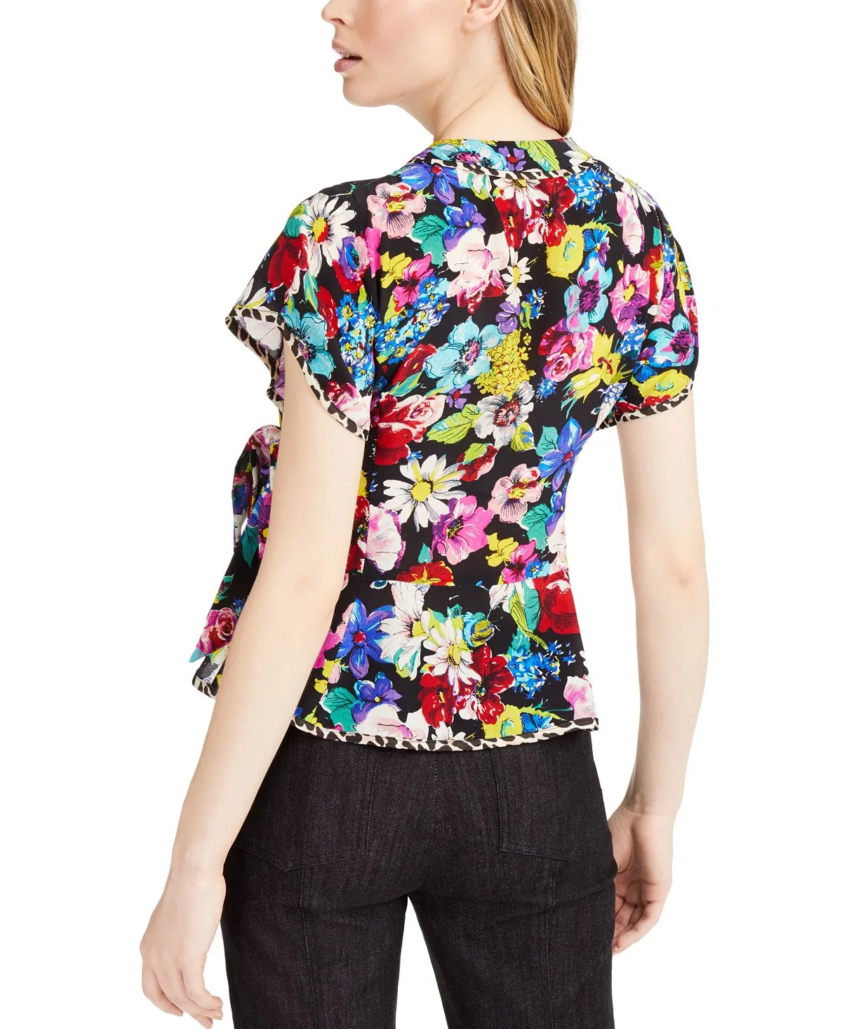 Nanette Lepore Women's Bouquet Wrap Top Black Size 4 sold by Ruumur product image thumbnail 2